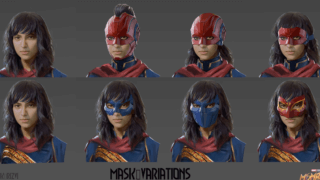 ドラマ『ミズ・マーベル』よりマスクのデザイン原案が公開 キャプテン・マーベルのモヒカン型も